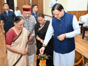 cm dhami balika diwas shiksha protsahan samayhastakshar