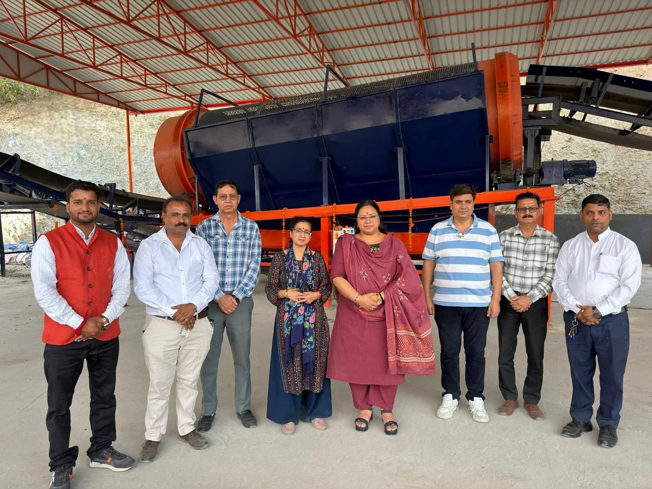 Srinagar me 150 ton capacity ki trommel machine ka trial shuru